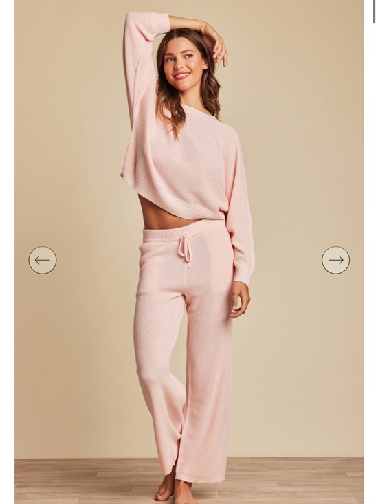 Barefoot Dreams Pants - Barefoot Dreams Wide Leg Knit Lounge Pants - Light Pink